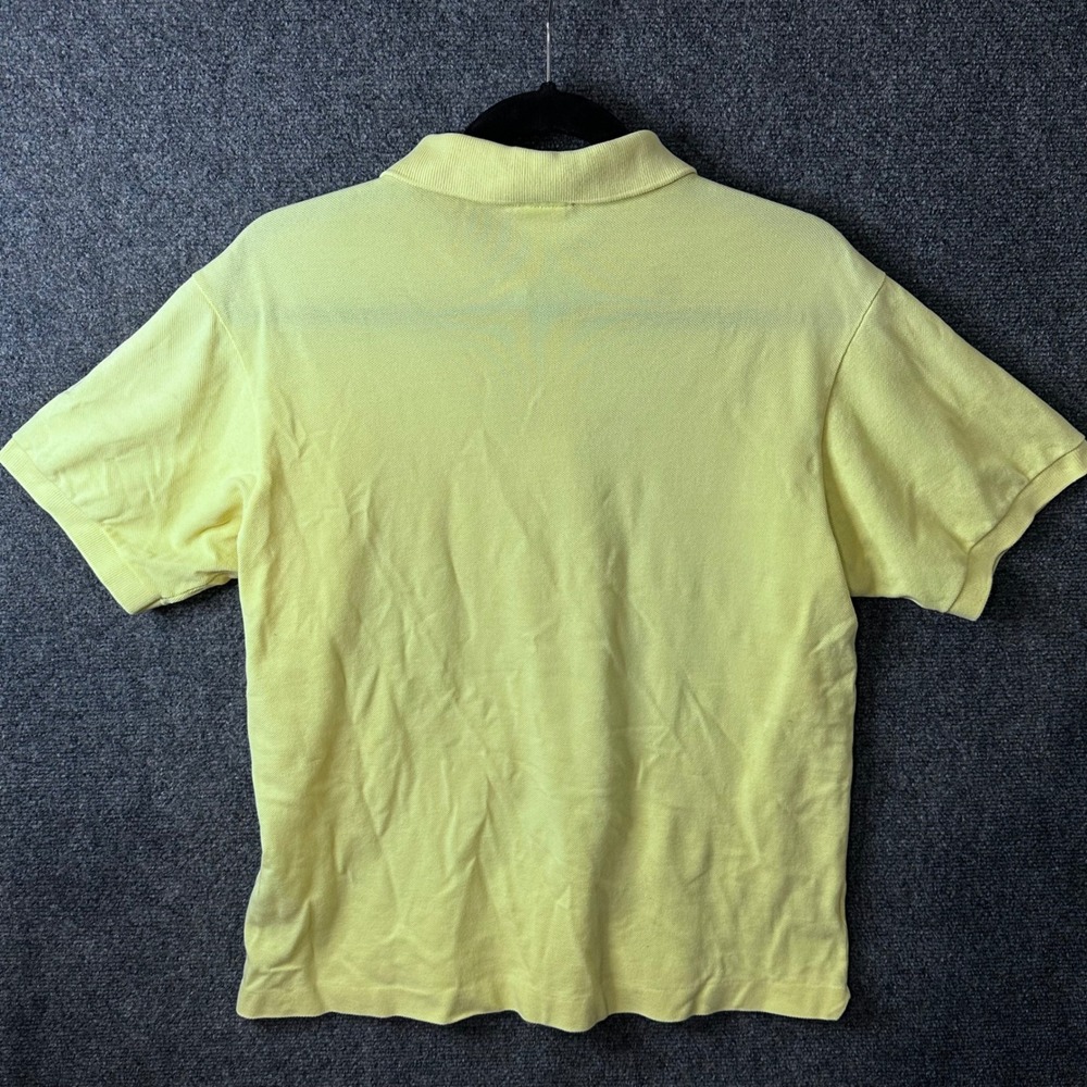 Lacoste Mens Yellow Short Sleeve Pique Cotton Polo Shirt Size 4 Medium - Picture 4 of 4